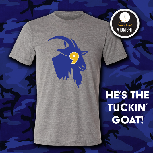 2021 Season Collection: Tuckin' GOAT Tee (Black/White/Grey)