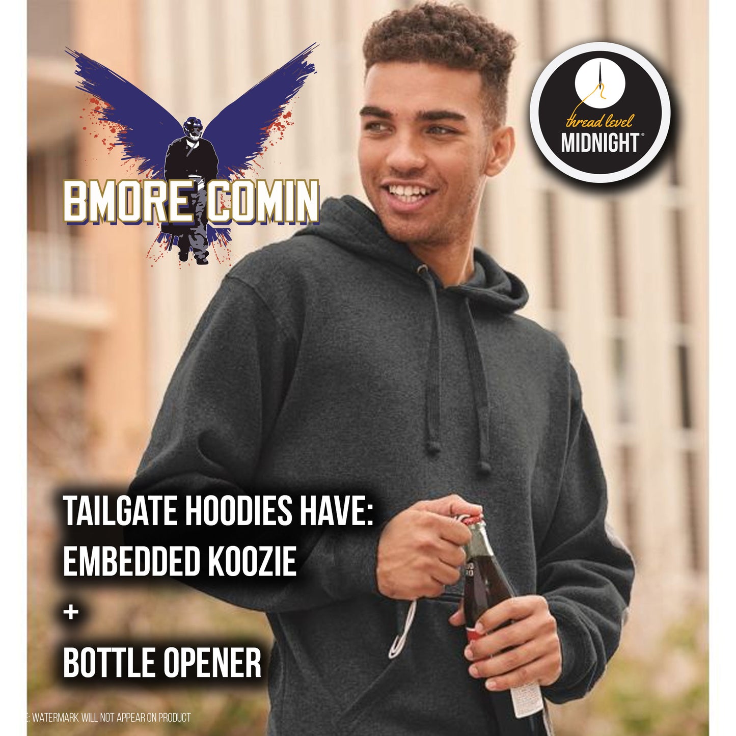 Tribute to Omar Collection: BMORE Comin Hoodie (Black/Storm/Tailgate)