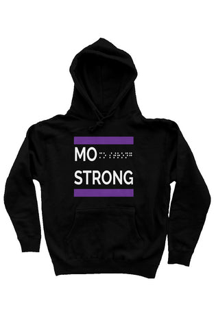 The Original Mo Strong Hoodie - Purple/White Design