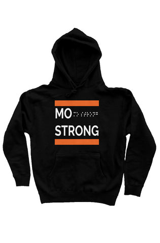 The Original Mo Strong Hoodie - Orange/White Design
