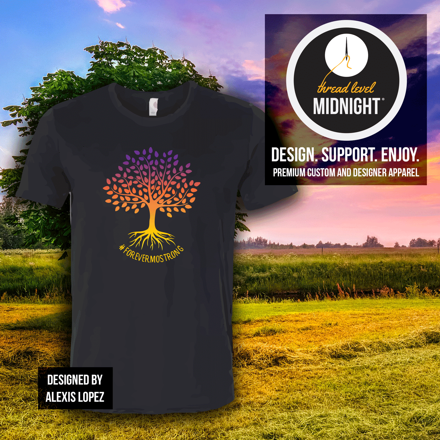 Forever Mo Strong - Black Triblend T