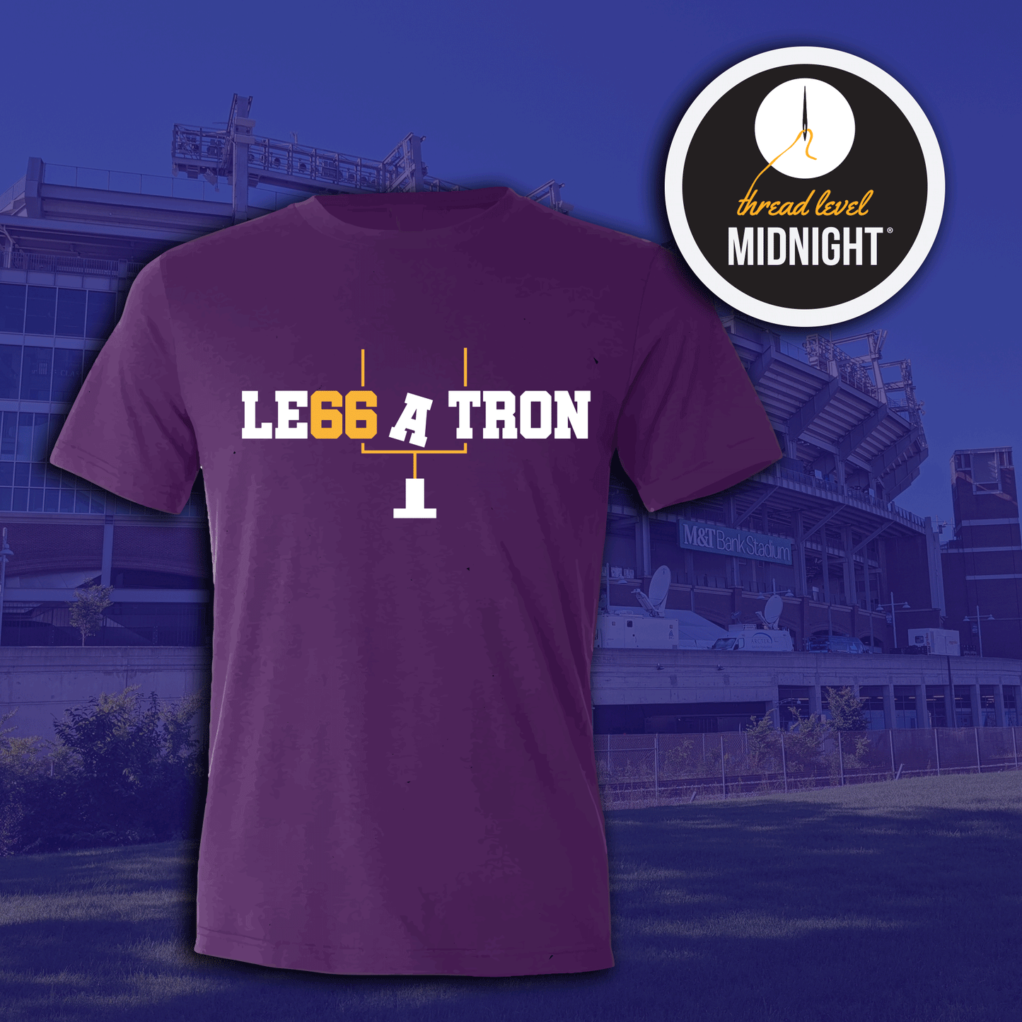 2021 Season Collection: LEG-A-TRON Uprights Tee - (Black/Purple/White)