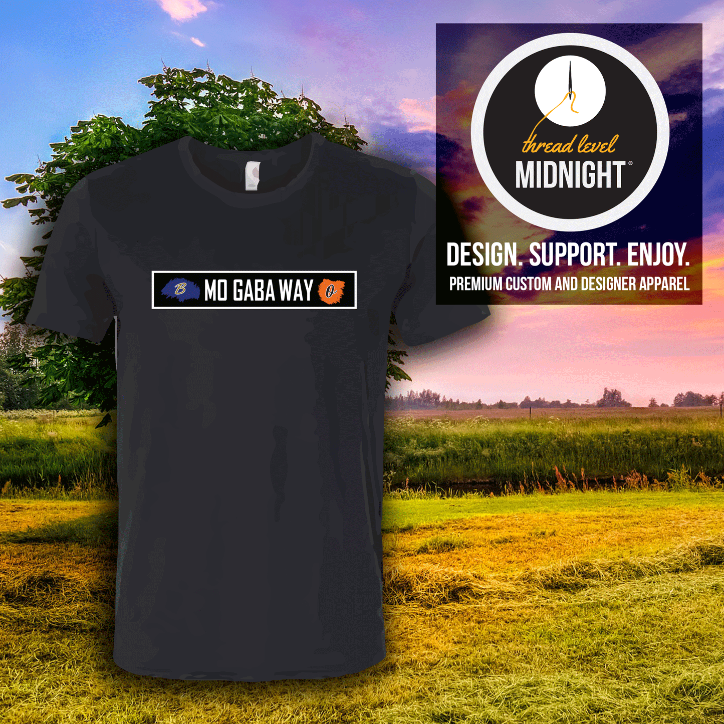 Mo Gaba Way - Black Triblend T