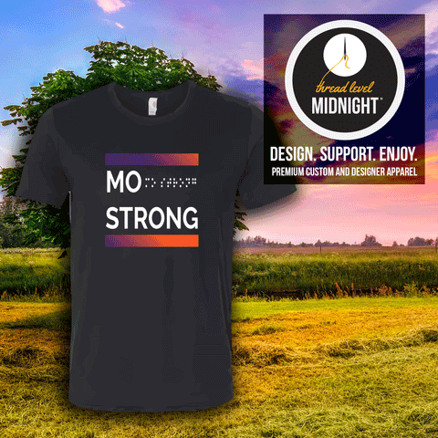 Mo Strong Purple&Orange Sky - Black Triblend T